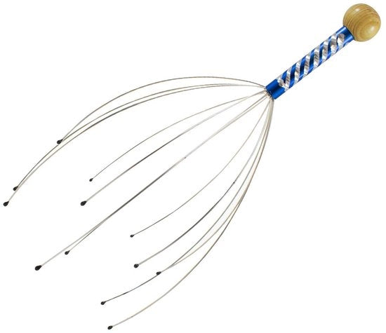 Apparecchio di massaggio per capelli con maniglione - Raschiatrice per pelle capelluta - Stimolazione rilassante - Profonda rilassazione - Stimolazione del folto - Lunghezza 21,5 cm - Massaggiatore per capelli
