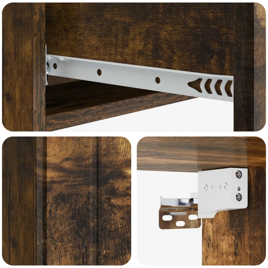 Tavolino da Parete Laterale | Tavolo laterale | Tavolino Rovere Fumo 87,5 x 34,5 x 17 cm