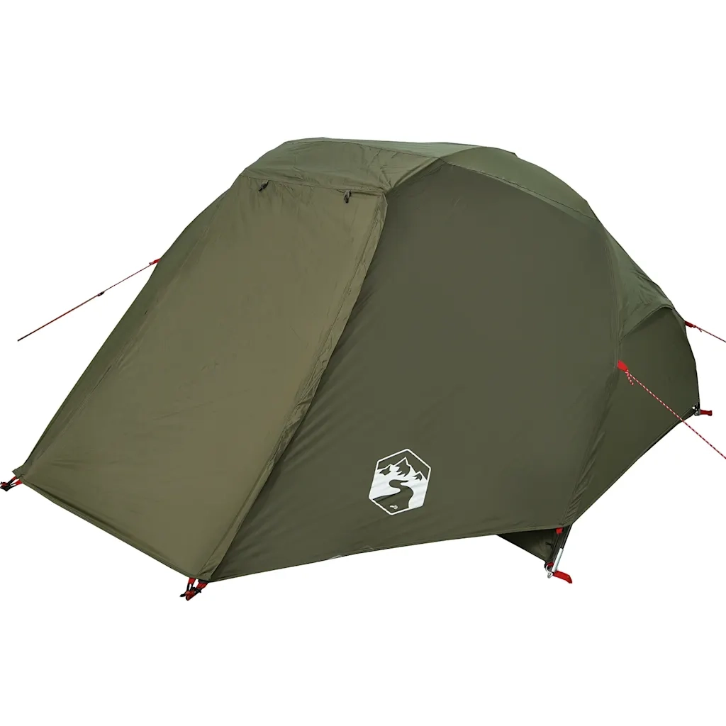 Tenda da Pesca per 3 Persone-Tenda da campeggio Verde Oliva Impermeabile