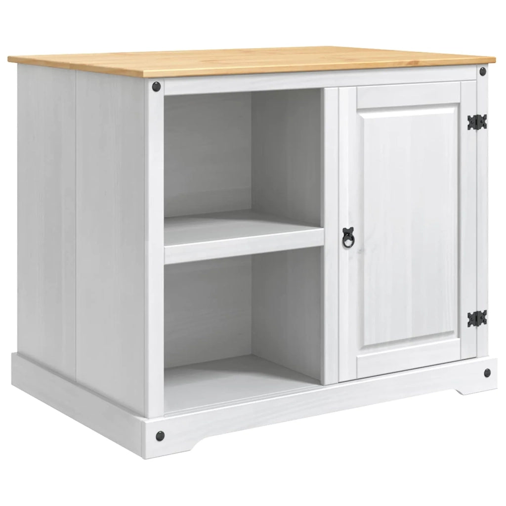Set isola da cucina 3 pcs Bianco e Cera di Miele Pino Massello 3425397