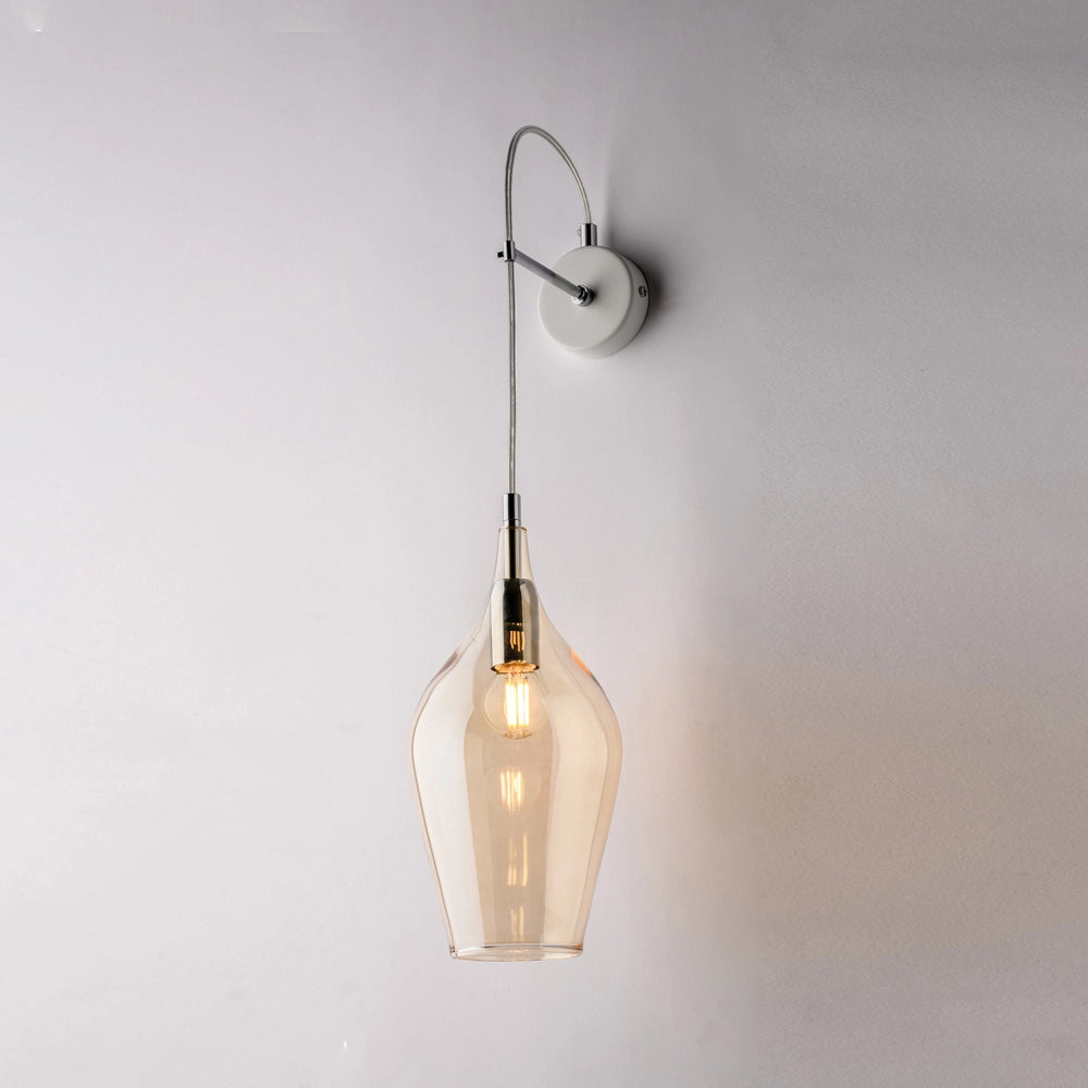Applique Contemporanea Ares Metallo Ambra 1 Luce E14