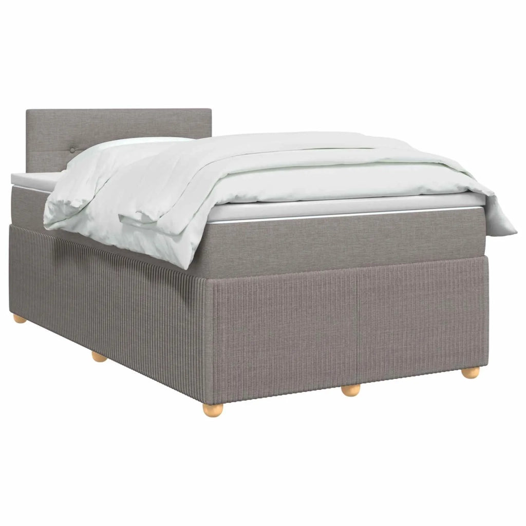 Letto box spring con materasso Tortora 120 x 190 cm Tessuto 3451423