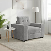 Divano Sedia-Poltrona-Sofa Relax Grigio Chiaro 60 cm Velluto 472890