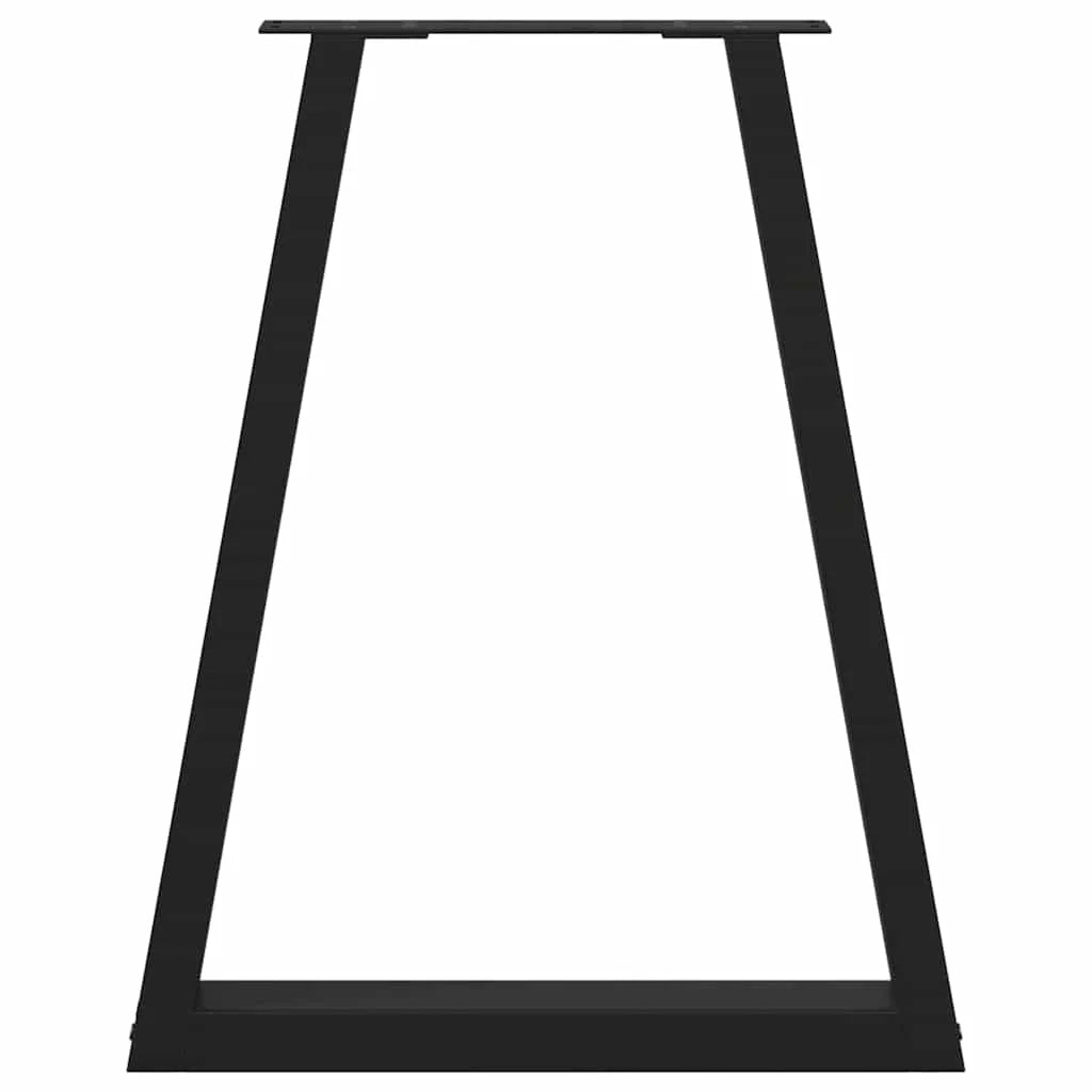 Set di 2 gambe per tavolo da pranzo a forma di V 50 x 73 cm con regolazione dell'altezza design moderno acciaio nero 02_0056855