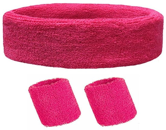 Set di fascia sudatoria 3 pezzi - Rosa - Accessorio di abbigliamento - Set di fascia per la testa e il polso - Halloween - Accessorio per allenamento
