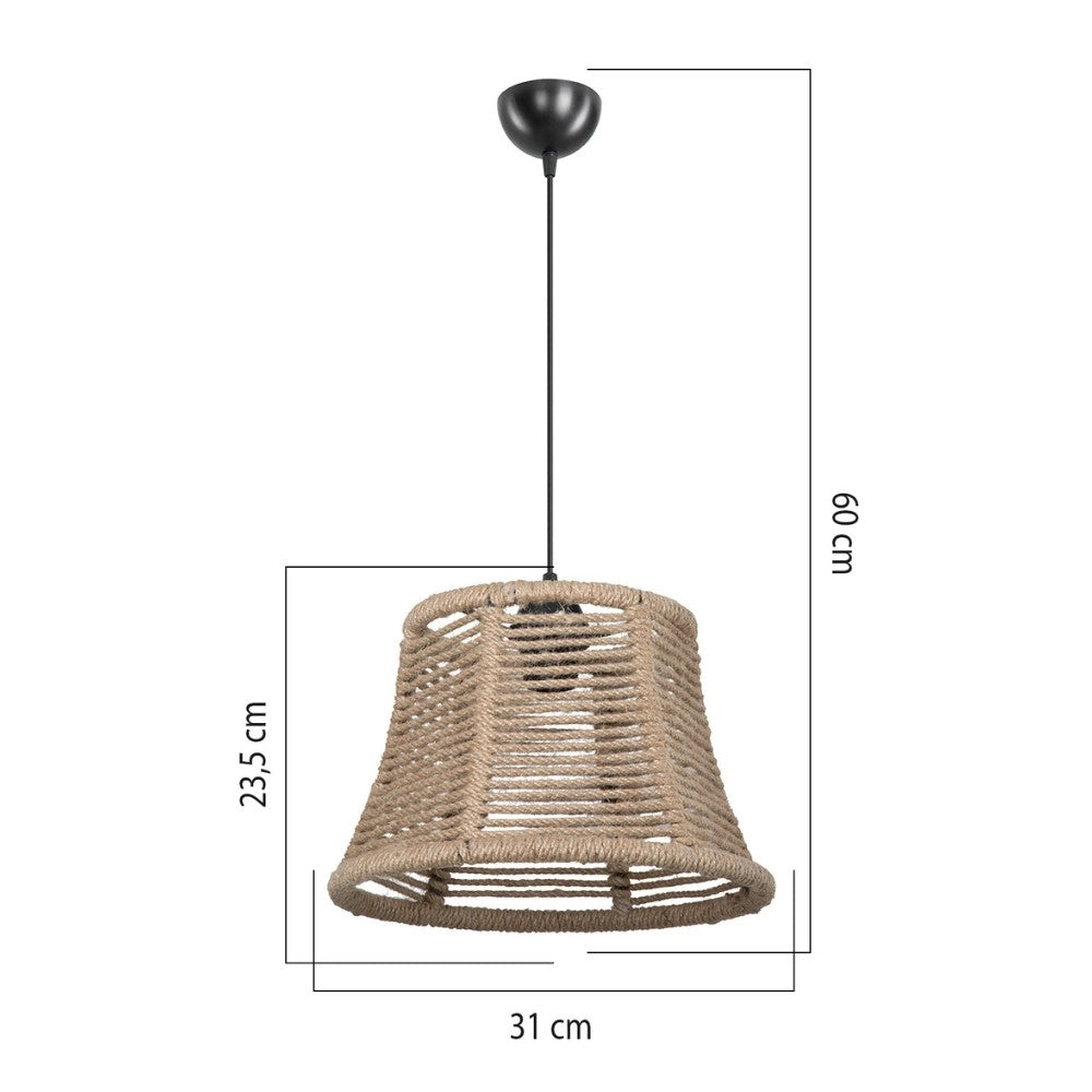 Lampada da soffitto Besta ASZ1745 con paralume in iuta H60xL31