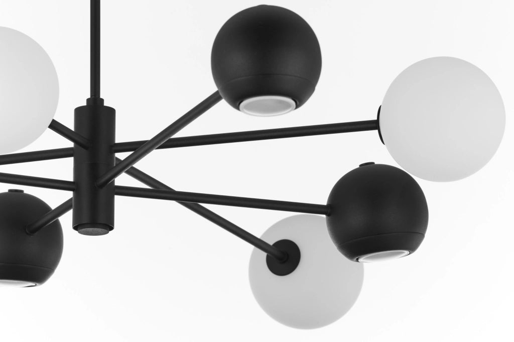 Lampada a sospensione MOKA nera 8 luci G9/GU10 Jupiter