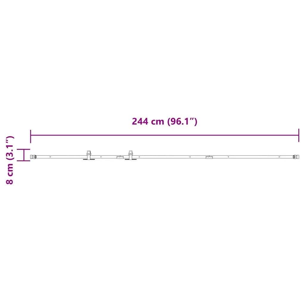 vidaXL Kit Anta Scorrevole Armadio in Acciaio al Carbonio 244 cm
