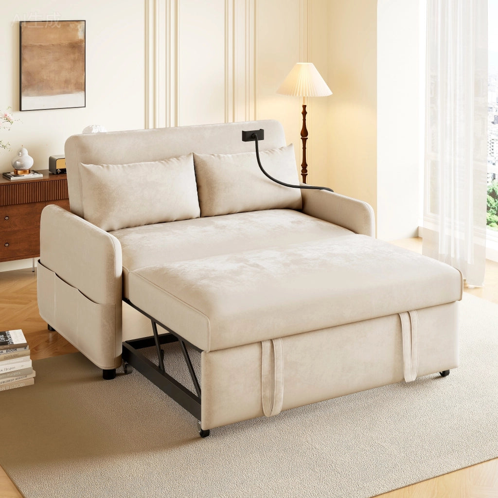 Divano letto moderno - Zephmum - Schienale regolabile, porta cellulare, USB