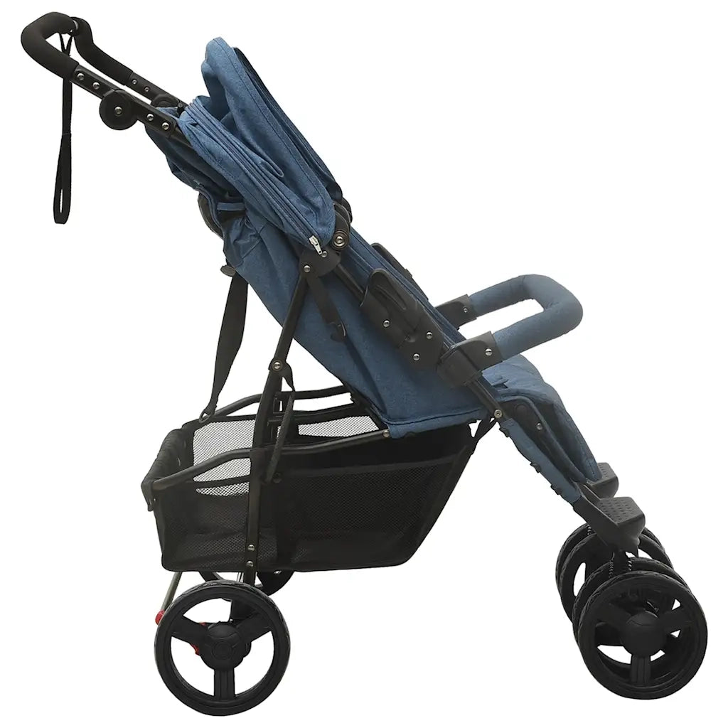 Passeggino Gemellare Blu Marino in Acciaio 10244