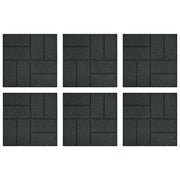 Pietra da Passo 6 pz Nero 40,5 x 40,5 x 2 cm Gomma CFW6791209