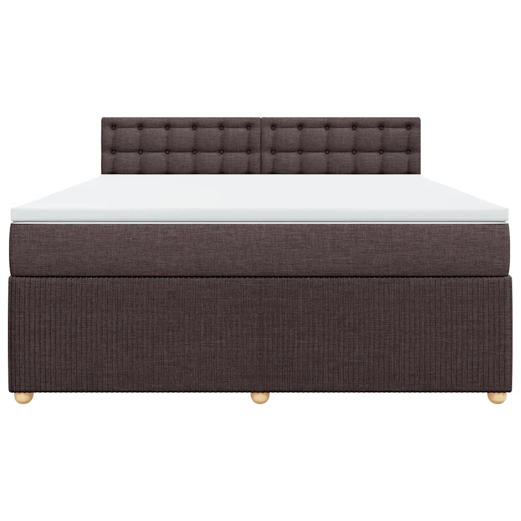 vidaXL Giroletto a Molle con Materasso Marrone Scuro 180x200cm Tessuto