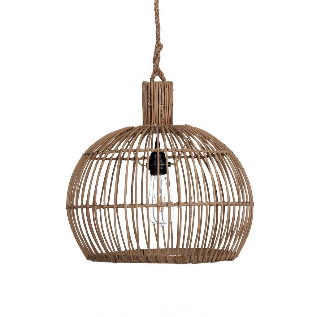 Lampadario a filo in rattan colore naturale per esterno