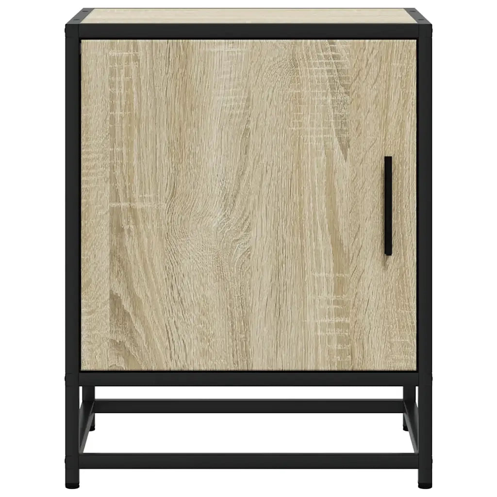 Comodino Rovere Sonoma 40x31x50 cm Legno Multistrato e Metallo 848711