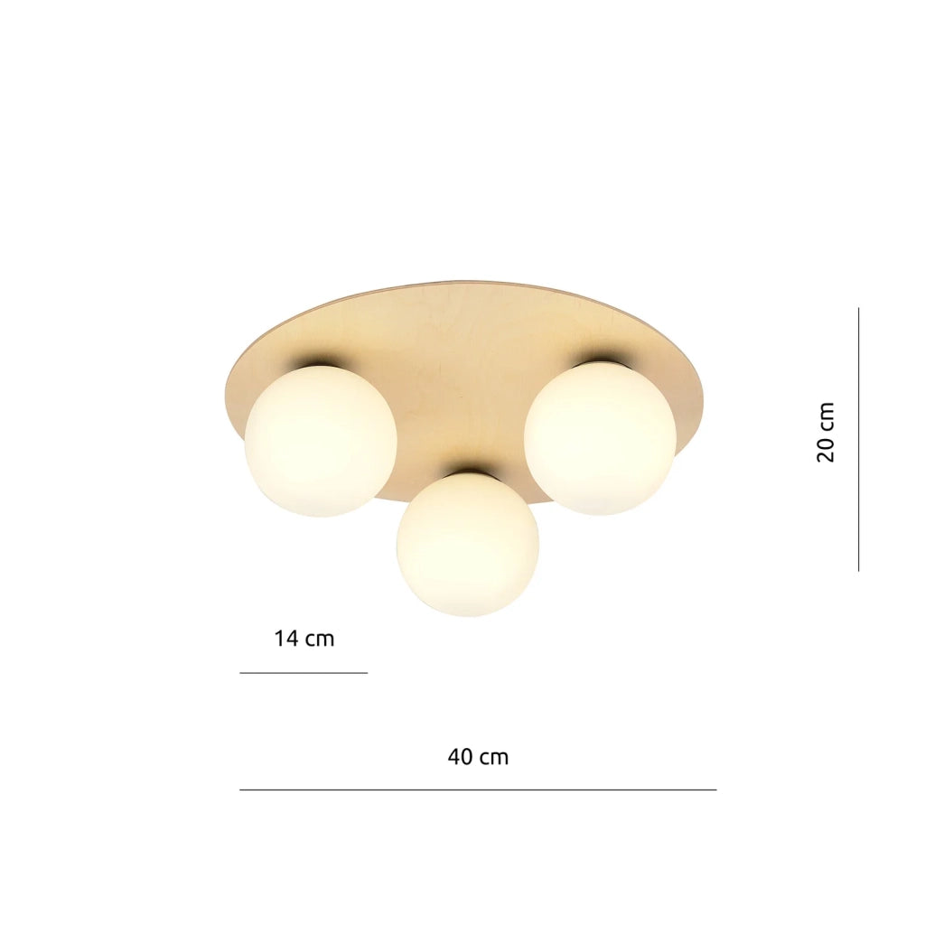 Plafoniera Minimal Pegaso Acciaio Marrone 3 Luci E14 Ip20