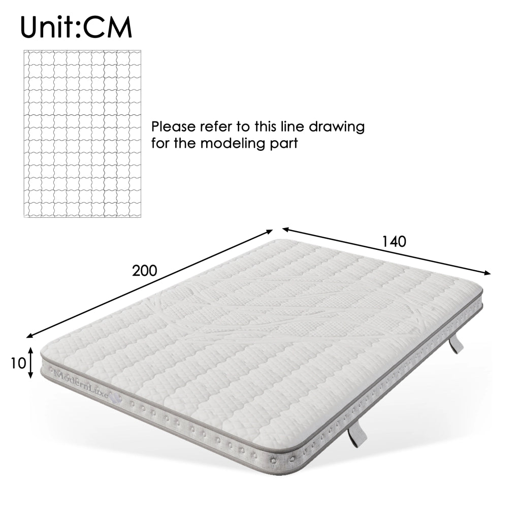 Materasso ibrido a molle insacchettate bianco 140x200 cm
