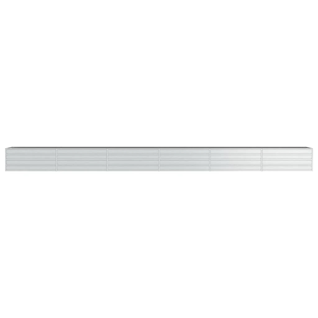 Fioriera rialzata per piante fiori patio giardino 600 x 80 x 45 cm acciaio zincato argento 02_0039463