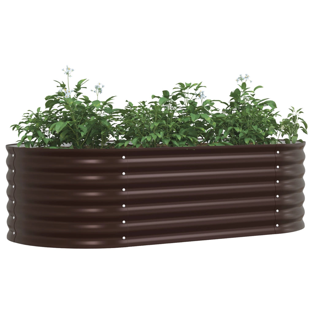 Letto da Giardino Rialzato Marrone 160x80x44 cm in Acciaio Galvanizzato