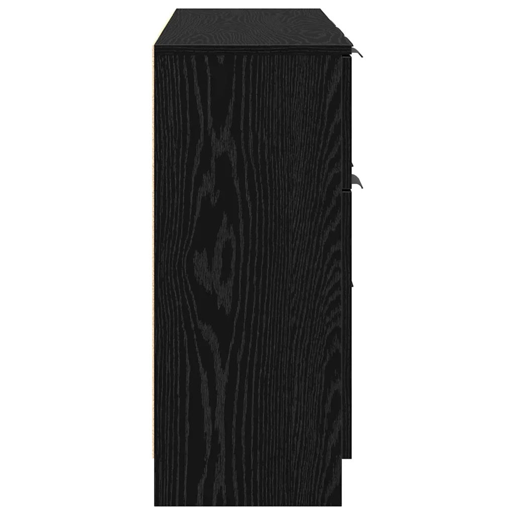 Credenza con cassetto 3 pcs Rovere Nero Legno multistrato 3332538