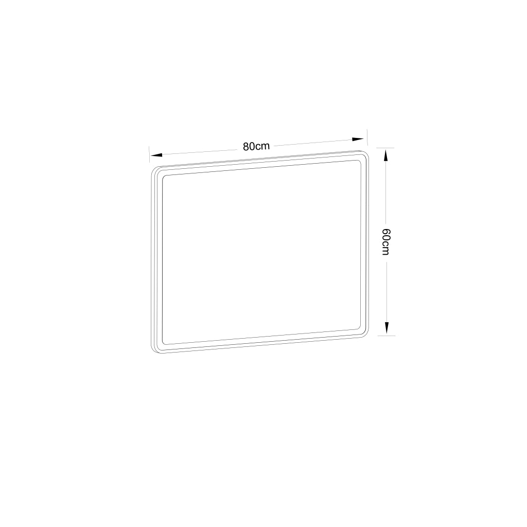 SPECCHIO da bagno LED 70x90 cm Argento in vetro, dimmerabile e antiappannamento