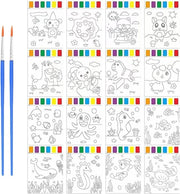 Scheda di aquarello con 2 pennelli - Libro di aquarello per bambini con animali marini per bambini di età prescolare - Libro di acqua per bambini di età prescolare - Set di pittura per bambini di età prescolare.