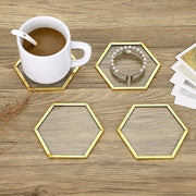 Sostegni per Vetrini - Sostegni per Vetrini - Inclusa Scatola di Ripostiglio - Decorazione da Tavola - Set da 7 - Oro