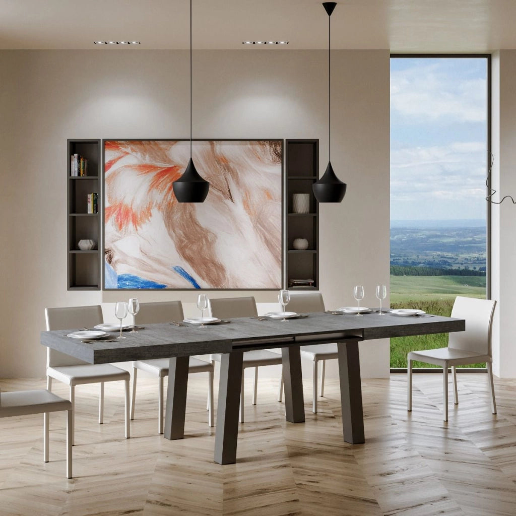 Tavolo Allungabile 160-264x90x77 cm Bridge Cemento