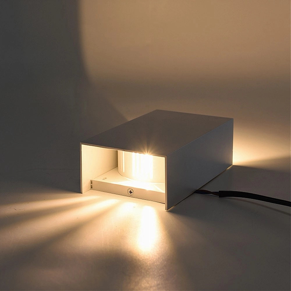 Trade Shop - Applique Led Esterno Rettangolare 10w Doppia Emissione Di Luce 3000k 4000k 640-b - -bianco Caldo      -