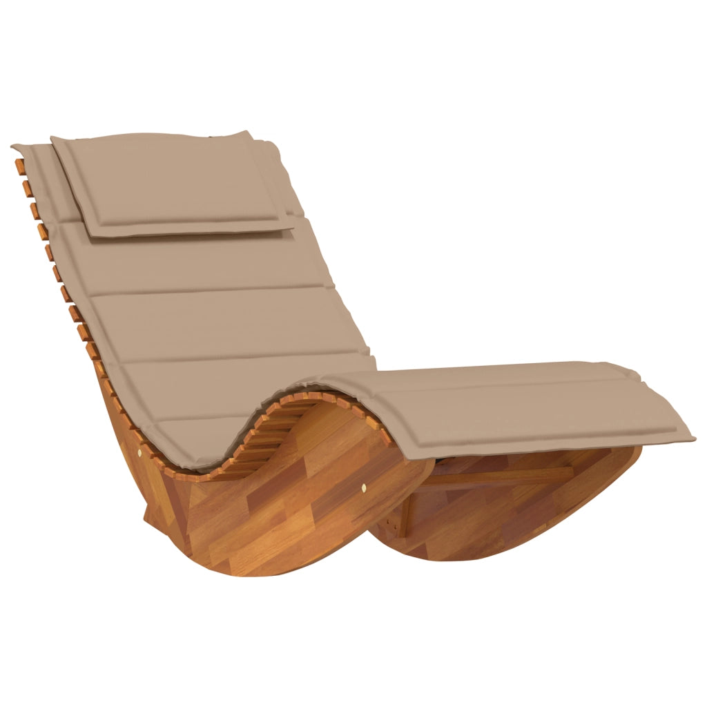 Lettini Prendisole Dondolanti con Cuscini 2 pcs Legno Massello di Acacia