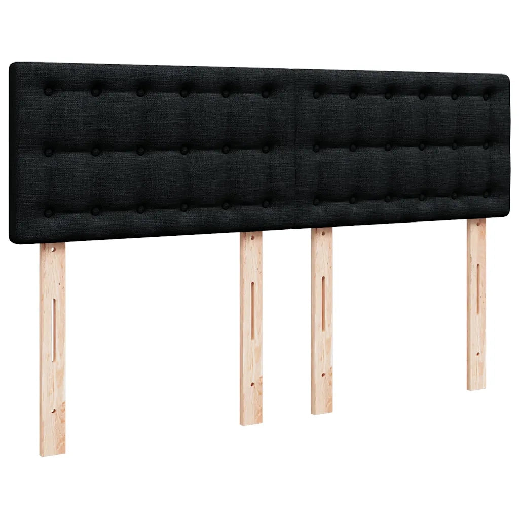 Giroletto a Molle con Materasso Nero 140x200 cm in Tessuto