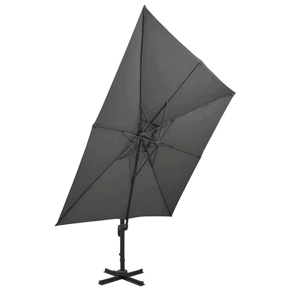Ombrellone a Sbalzo con Doppia Copertura-Ombrello da giardino 300x300 cm Antracite