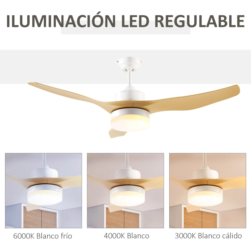 Ventilatore da Soffitto a Motore DC 20.5W ¨C zephmum ¨C 132 cm Diametro 3 Velocita' con Telecomando