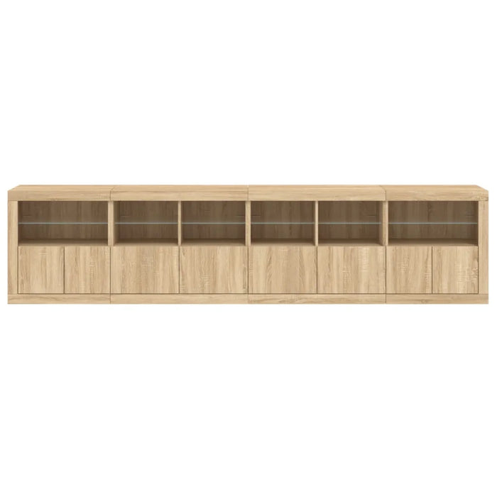 Credenza con Luci LED Rovere Sonoma 283x37x67 cm 3209018