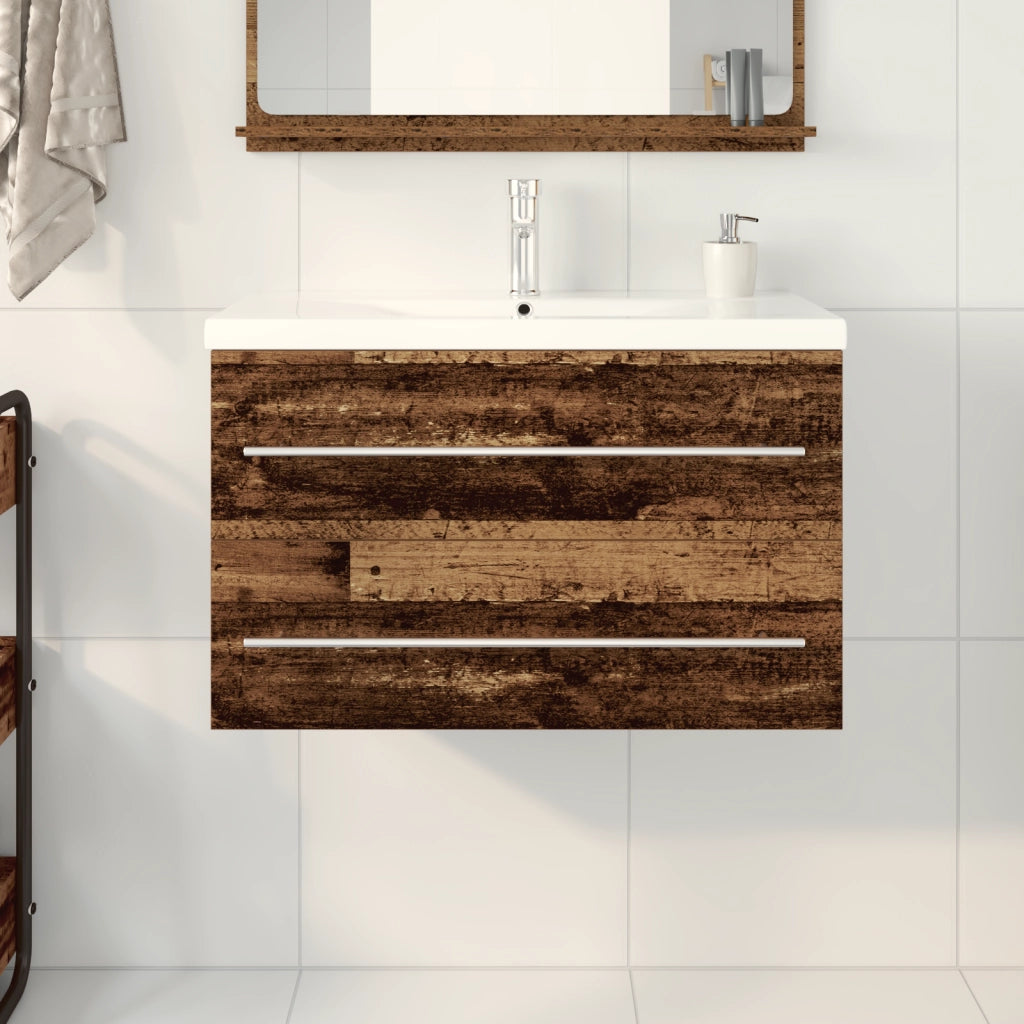 Mobile per Lavabo con Lavandino Integrato Finitura Legno Vecchio