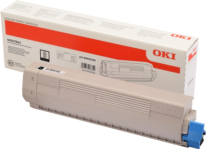 ORIGINAL OKI toner nero 46443104 C833/C843 ~10000 Seiten