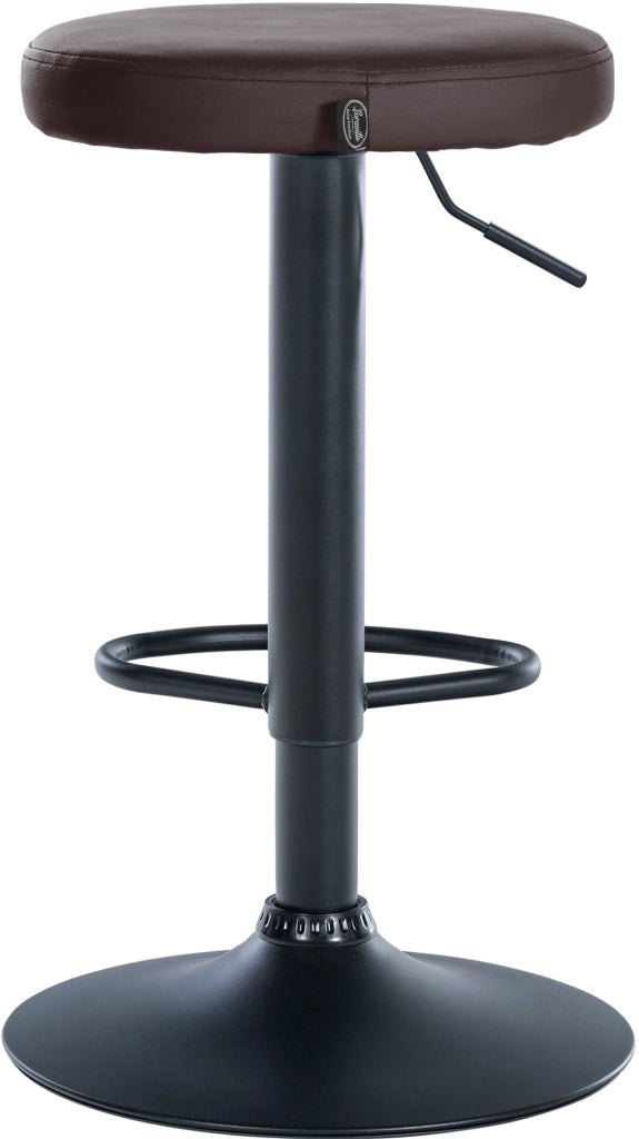 Set di 2 sgabelli da bar Ponte in similpelle marrone,Metallo nero opaco