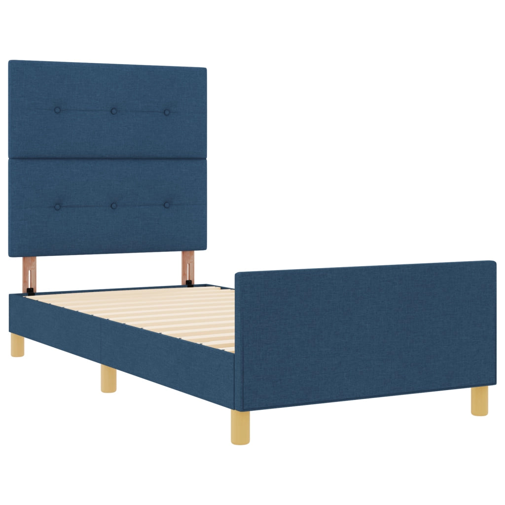 Struttura Letto  in Blu, 80x200 cm, Tessuto