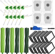 Accessori di riserva per Roomba i7 i7+ j7 j7+ i3 i3+ i4 i4+ E5 E6, accessori per la pulizia Roomba E/I/J serie, 3 set di setole in gomma, 10 filtri di alta qualità, 10 setole laterali, 4 sacchi di polvere