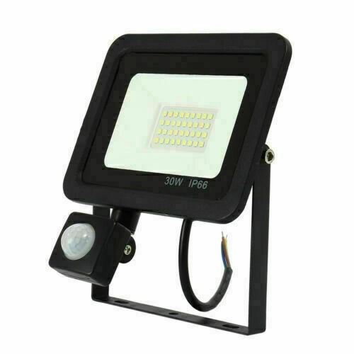 Faro LED 30W Faretto Slim Con Sensore Movimento PIR luce fredda 6000k IP66 - ZENCOCCO