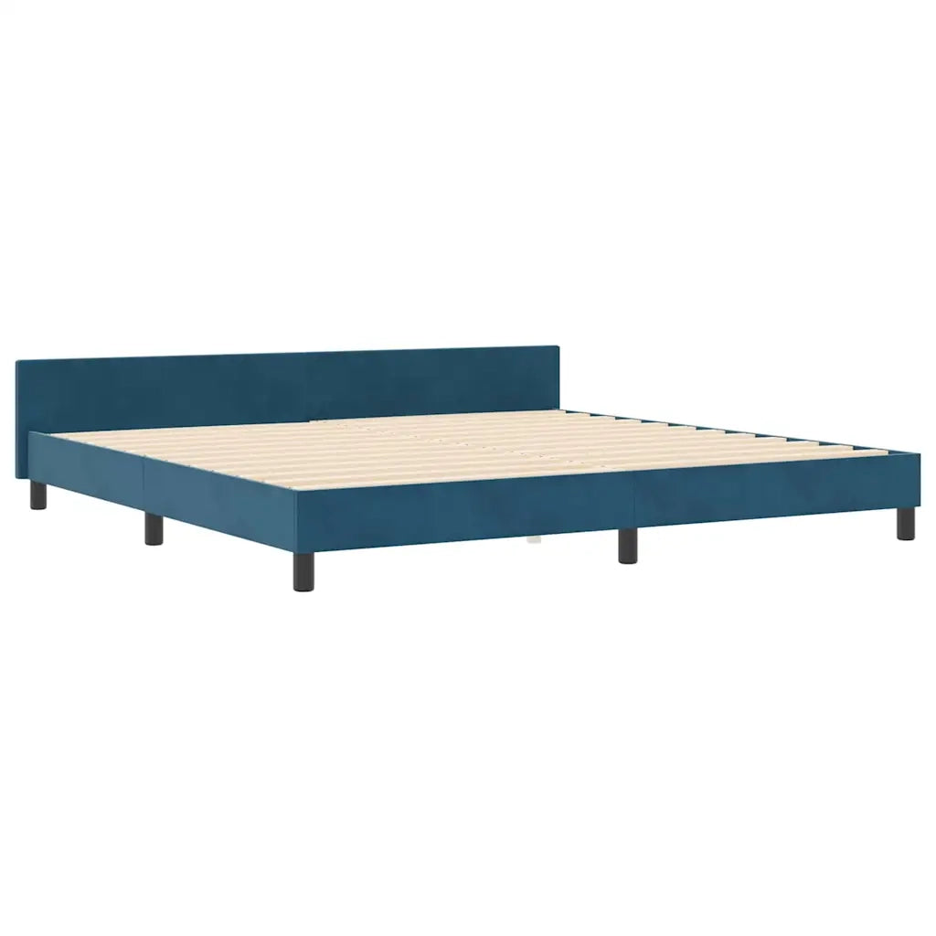 Letto a molle con testiera Blu Scuro 200 x 200 cm Velluto 3344967