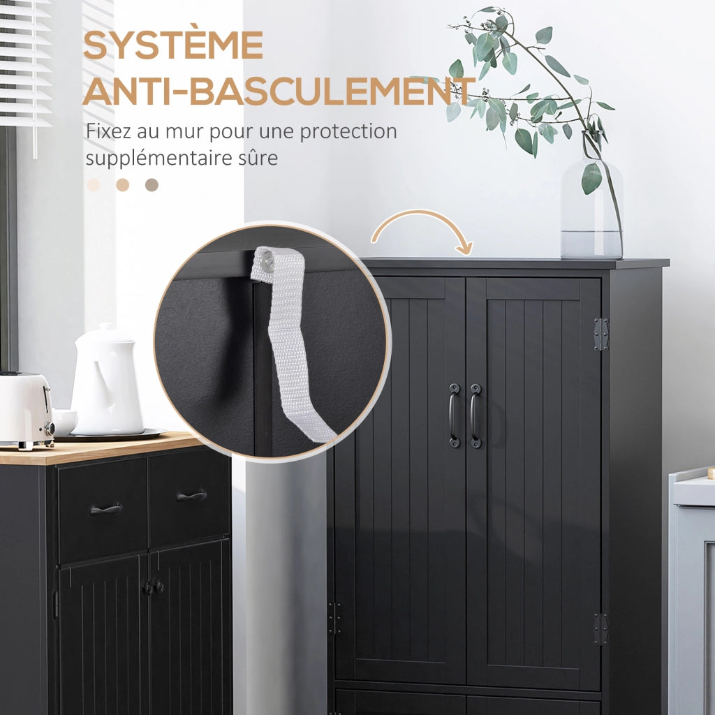 Credenza cucina moderna ¨C Xylo ¨C 2 ante 3 ripiani MDF pannelli particelle nero