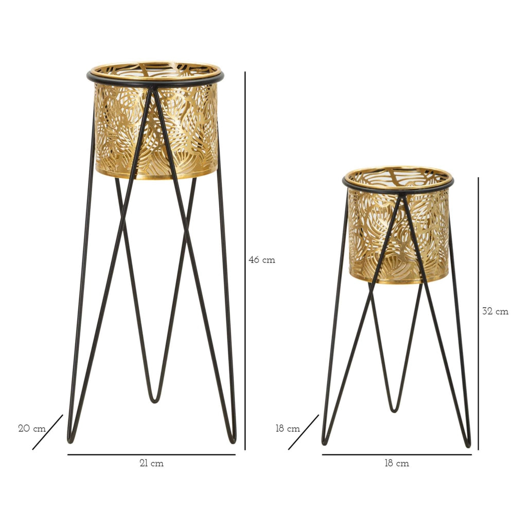 ElTocu, Vaso set 2 Vasi, Portavasi Rimovibili, oro