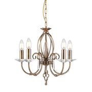 Lampadario Classico Aegean Acciaio Ottone Anticato 5 Luci E14