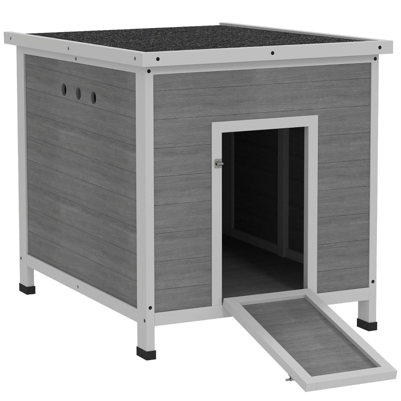 POLLAIO con Tetto in Asfalto 63x82x76 cm in Legno Grigio Chiaro