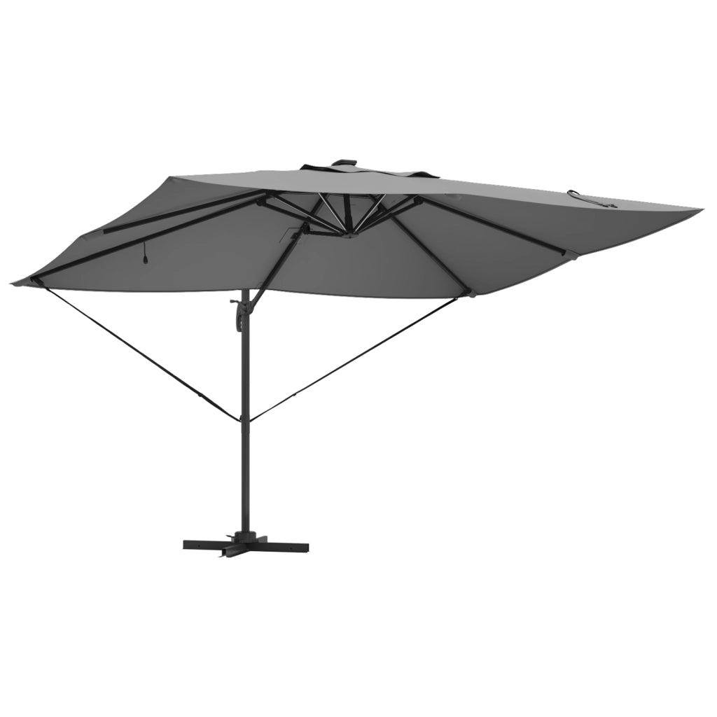 Ombrellone a sbalzo Roma con LED Antracite 352x251x265 cm Alluminio