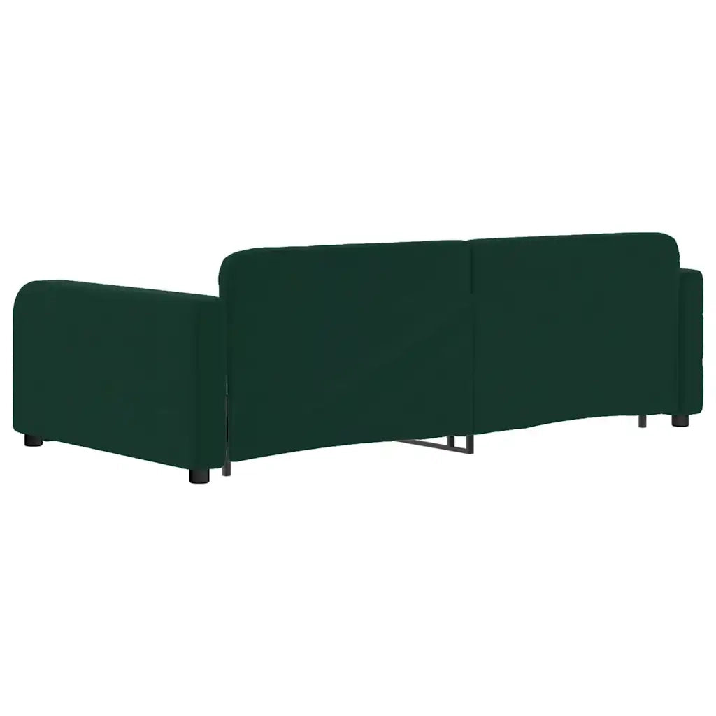 Divano Letto Estraibile Cassetti Verde Scuro 100x200cm Velluto 3196986