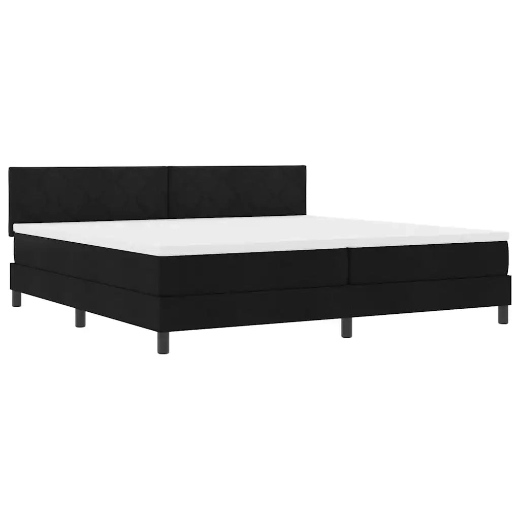 Letto a molle con testiera Nero 200 x 200 cm Tessuto 3338792