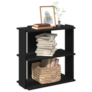 Libreria a 3 Ripiani-Scaffale per Libri-Mobile di Stoccaggio Nera 60x30x80 cm in Legno Multistrato