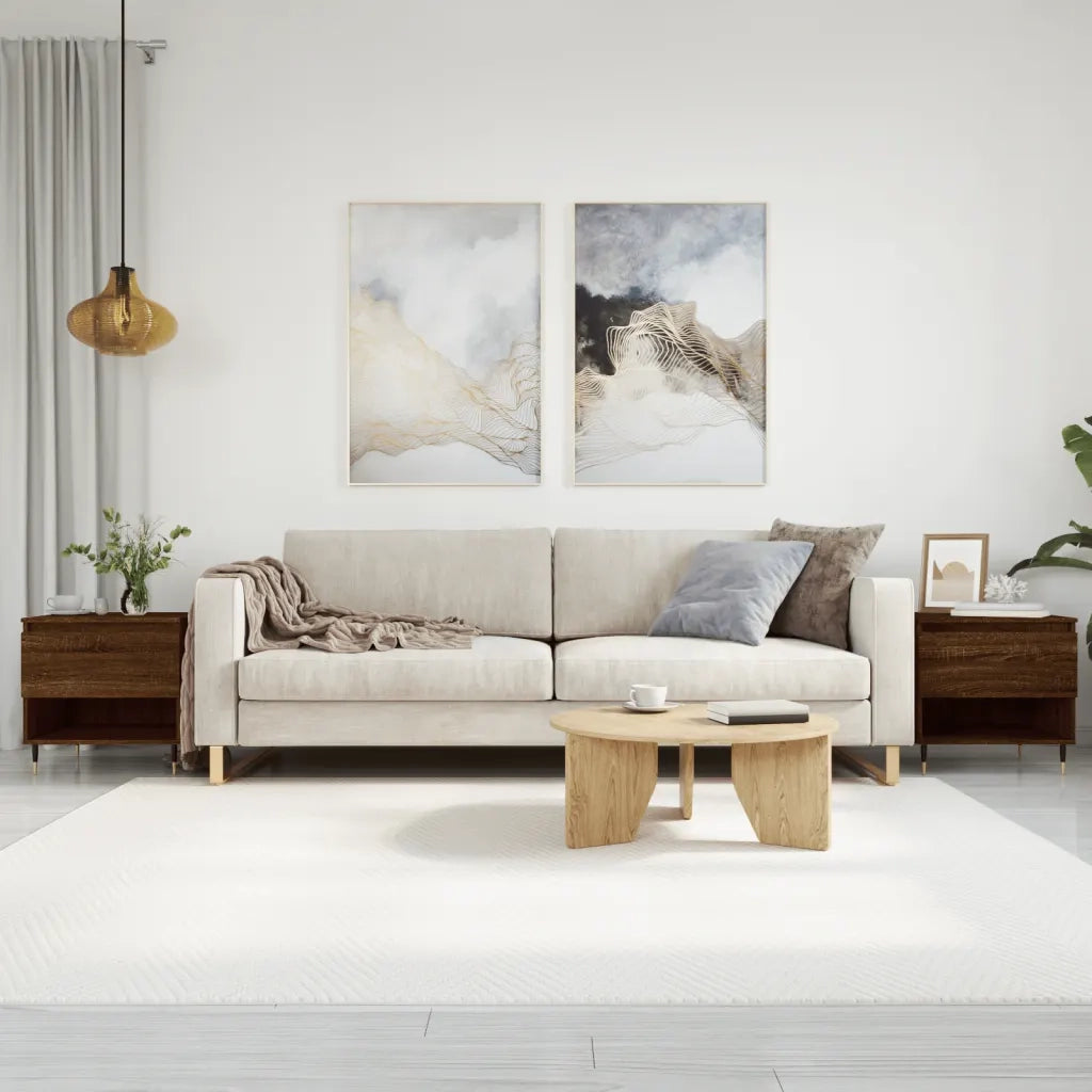 2 pz Tavolini salotto | Tavolino da caff¨¨ | Tavolino da Soggiorno Rovere Marrone 50x46x50 Legno Multistrato