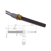 Resistenza ermetica stufe a pellet ceramica 3/8 NORDICA EXTRAFLAME RAVELLI - UNIVERSALE